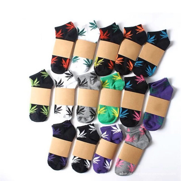 Herren Socken Kurz Maple Leaf Athletic Weed Herren Grass Schwarz Weiß Socken